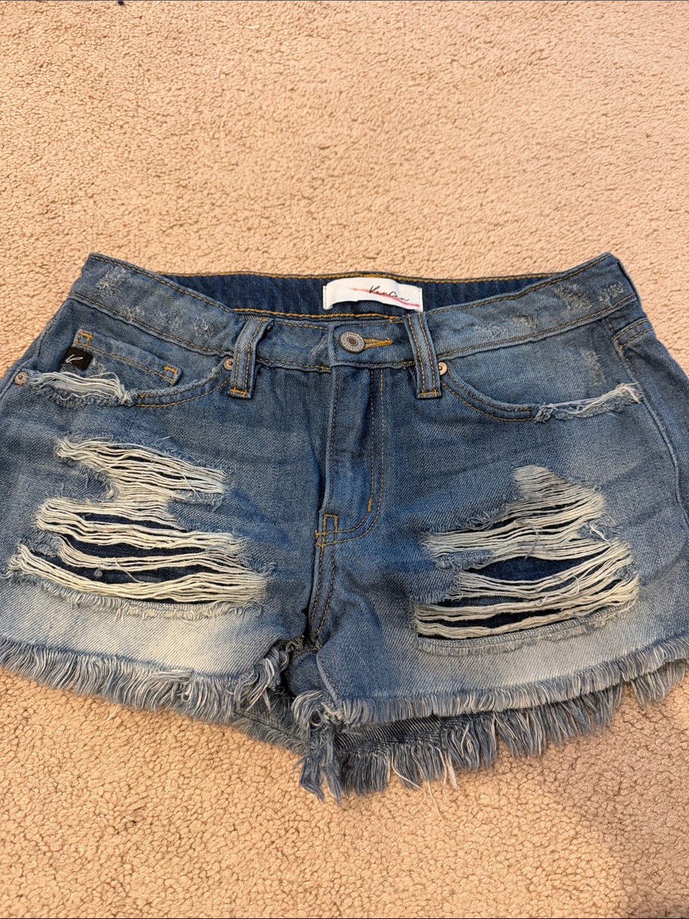 Kancan Distressed Blue Denim Women's Shorts sz 24 or sz 1